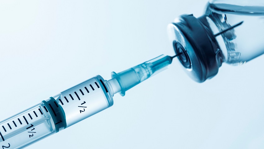 steroid injection Syringe being filled