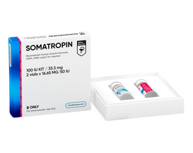 HGH Somatropin (Liquid) – 100 IU (2 Vials x 50 IU) by Hilma Biocare